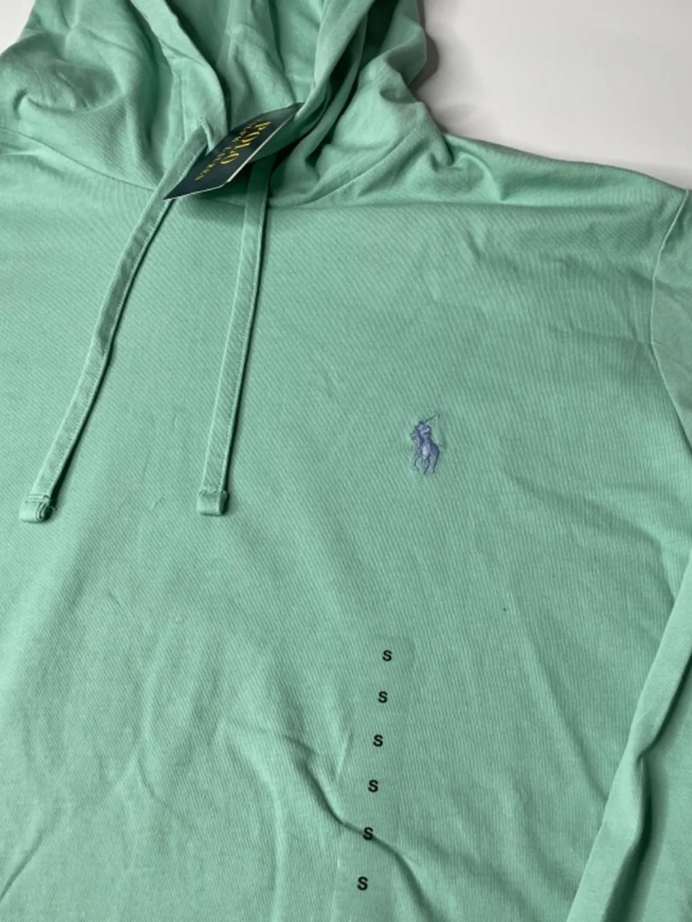 Polo Ralph Lauren Men’s Celadon Green Jersey Hooded T-Shirt(116)